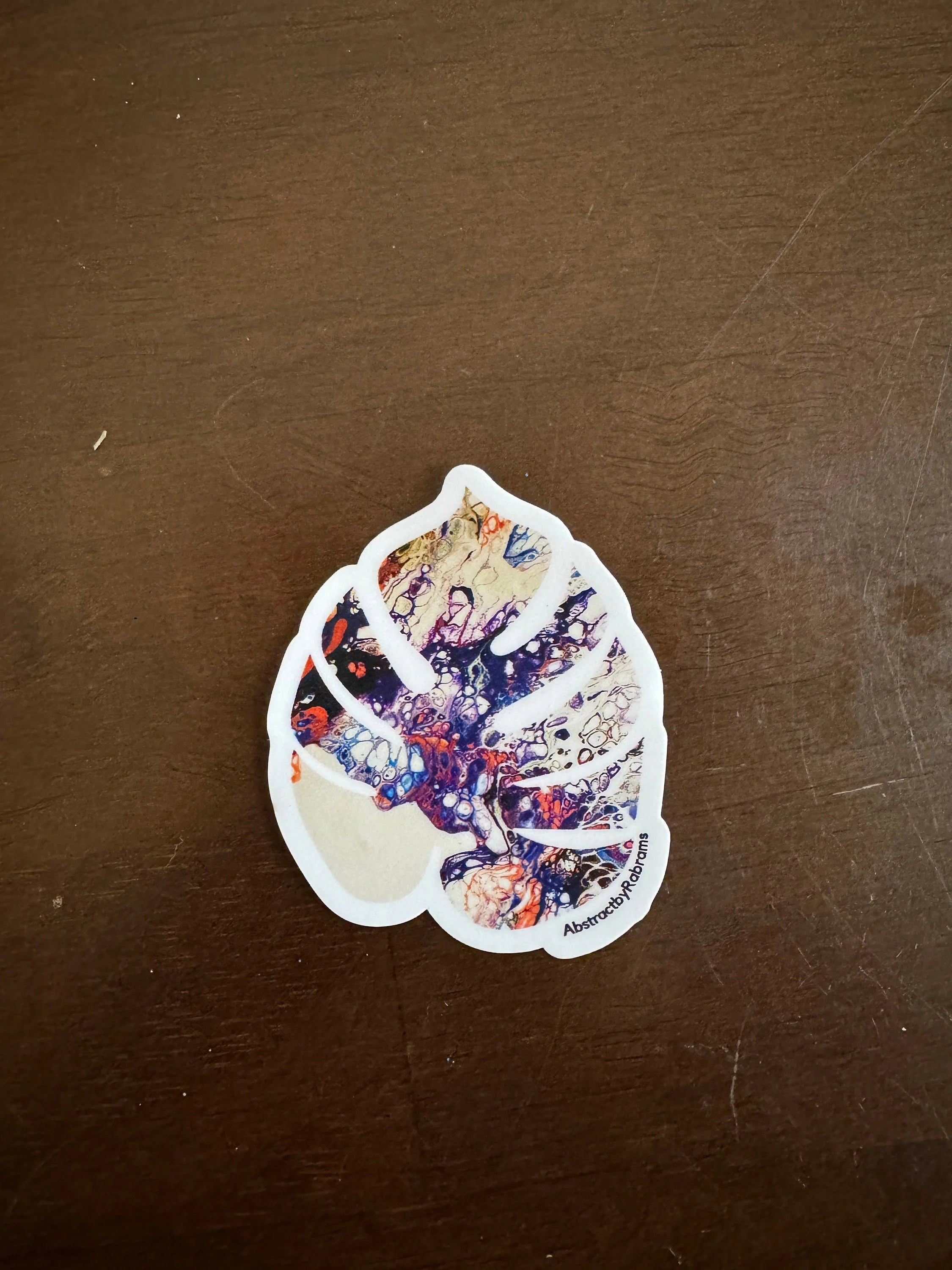 Monstera Sticker - 3″ - Pink, Blue, Purple and White - Vinyl