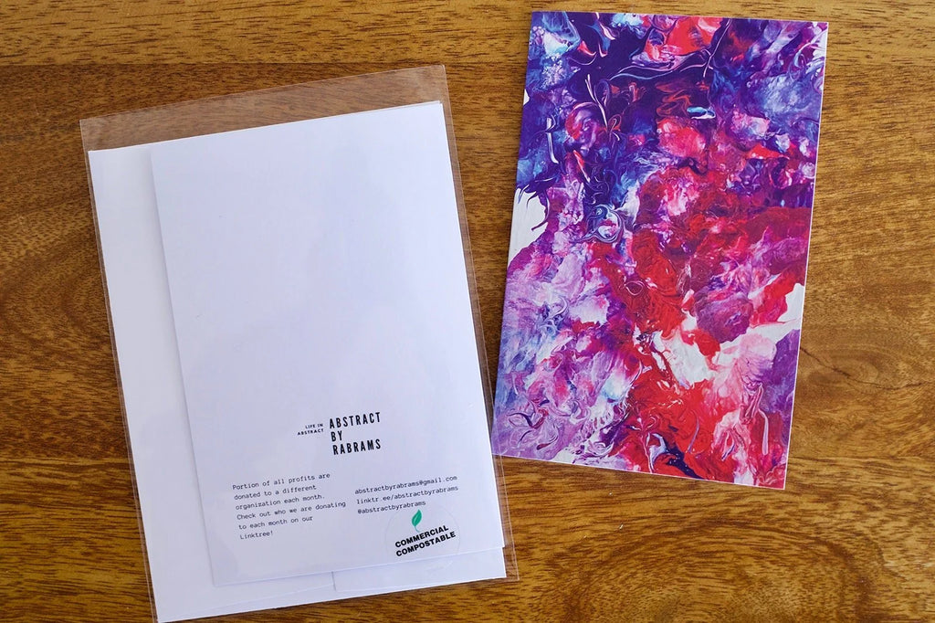 Clearance: Subtle Bi Pride Abstract Greeting Card - 4"x6" - Bisexual Pride - Subtle Pride Art
