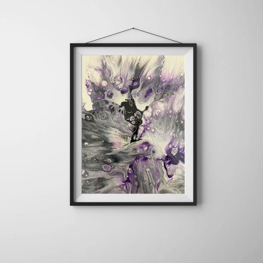 Purple, Black, Gray, Silver Art Print - Asexual Pride