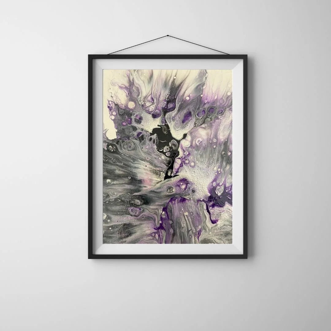 Purple, Black, Gray, Silver Art Print - Asexual Pride