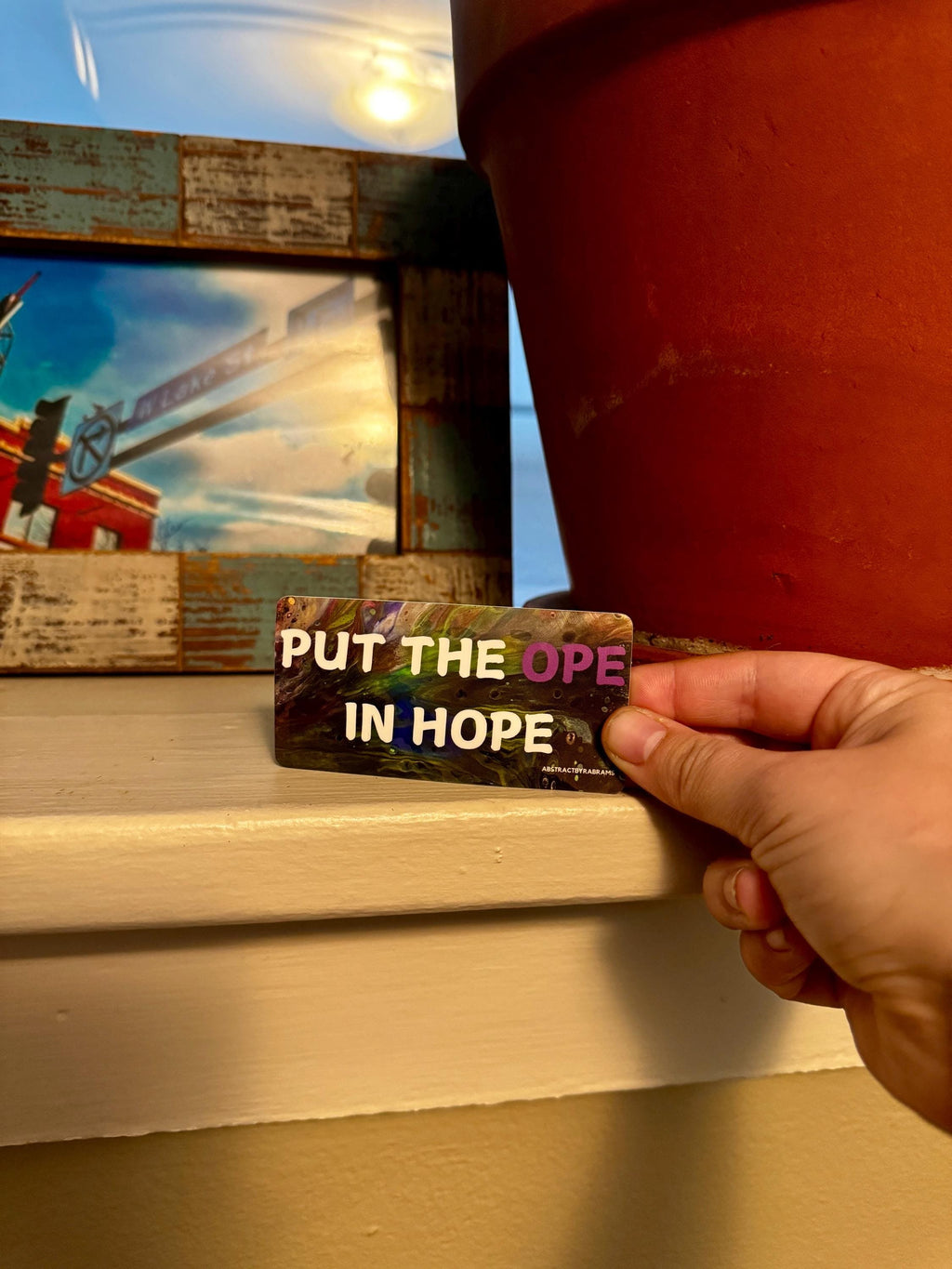 Put The Ope in Hope Vinyl and Polypropylene Sticker - 3.5" x 1.75"