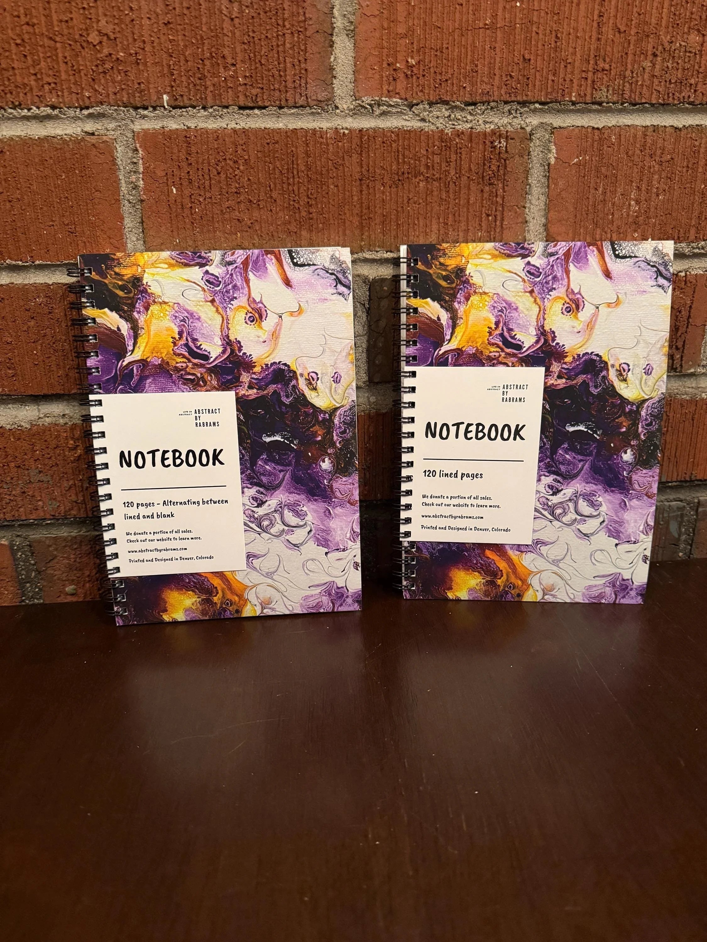 Purple and Yellow Soft Touch Cover Spiral Journal -  5.5"x8"