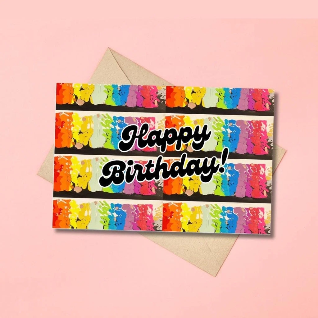 Rainbow Happy Birthday - 4"x6" - Birthday Card -  Blank Inside - 100% PCW Paper