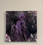 Dark Matter Abstract Pour Painting - 12"x12"